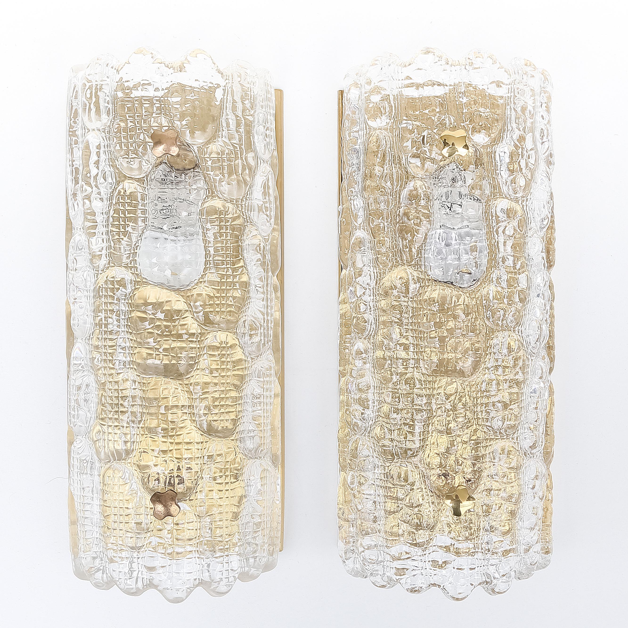 Carl Fagerlund 2 appliques pour Orrefors Suède 1960 Bon état - En vente à Paris, FR