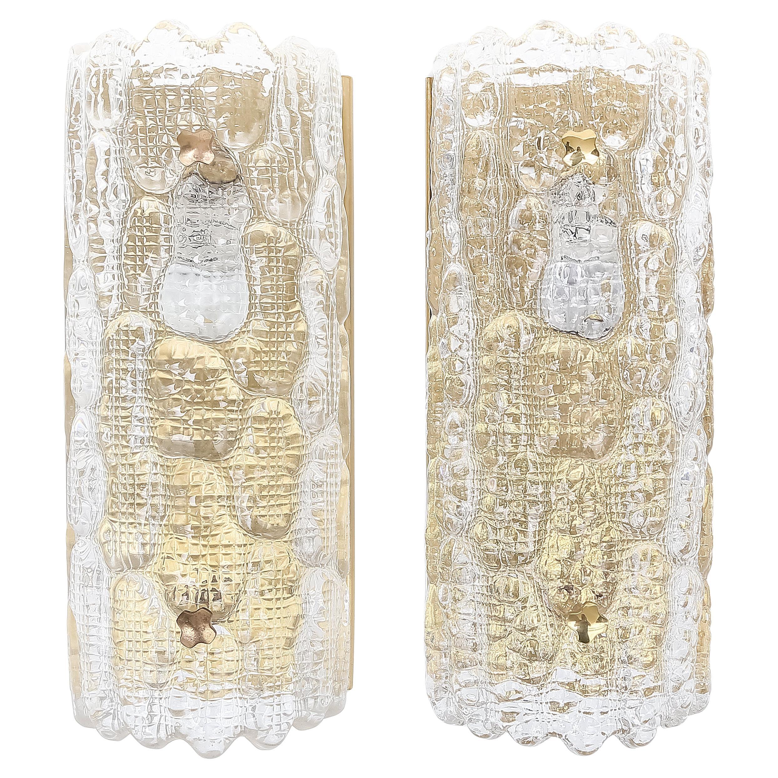 Carl Fagerlund 2 appliques pour Orrefors Suède 1960 en vente