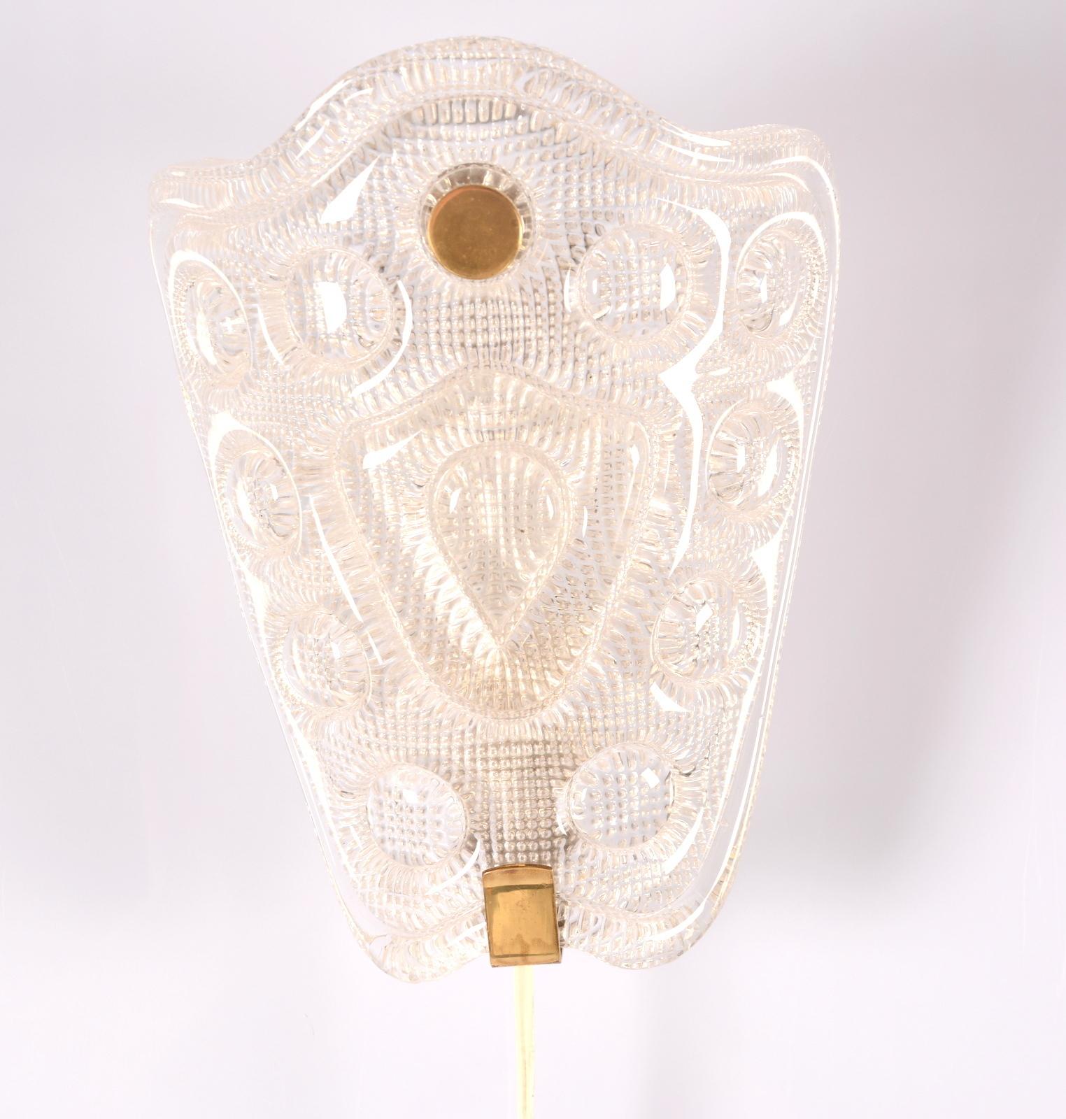 Carl Fagerlund appliques en laiton et verre Suède 1960 Bon état - En vente à Paris, FR