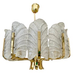 Carl Fagerlund By Orrifors Chandelier 10 Leaves glass Murano