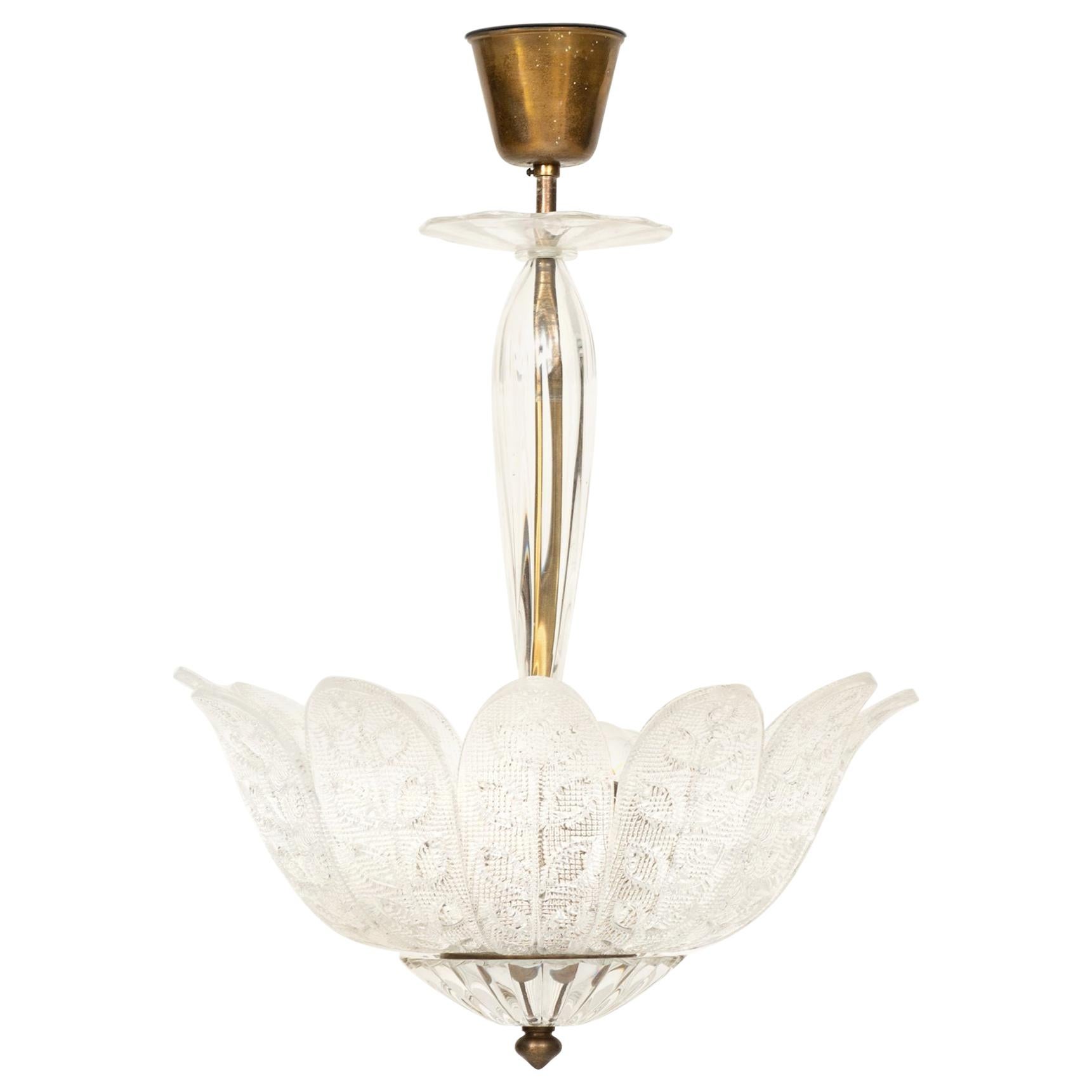 Carl Fagerlund Ceiling Lamp Produced by Orrefors in Sweden