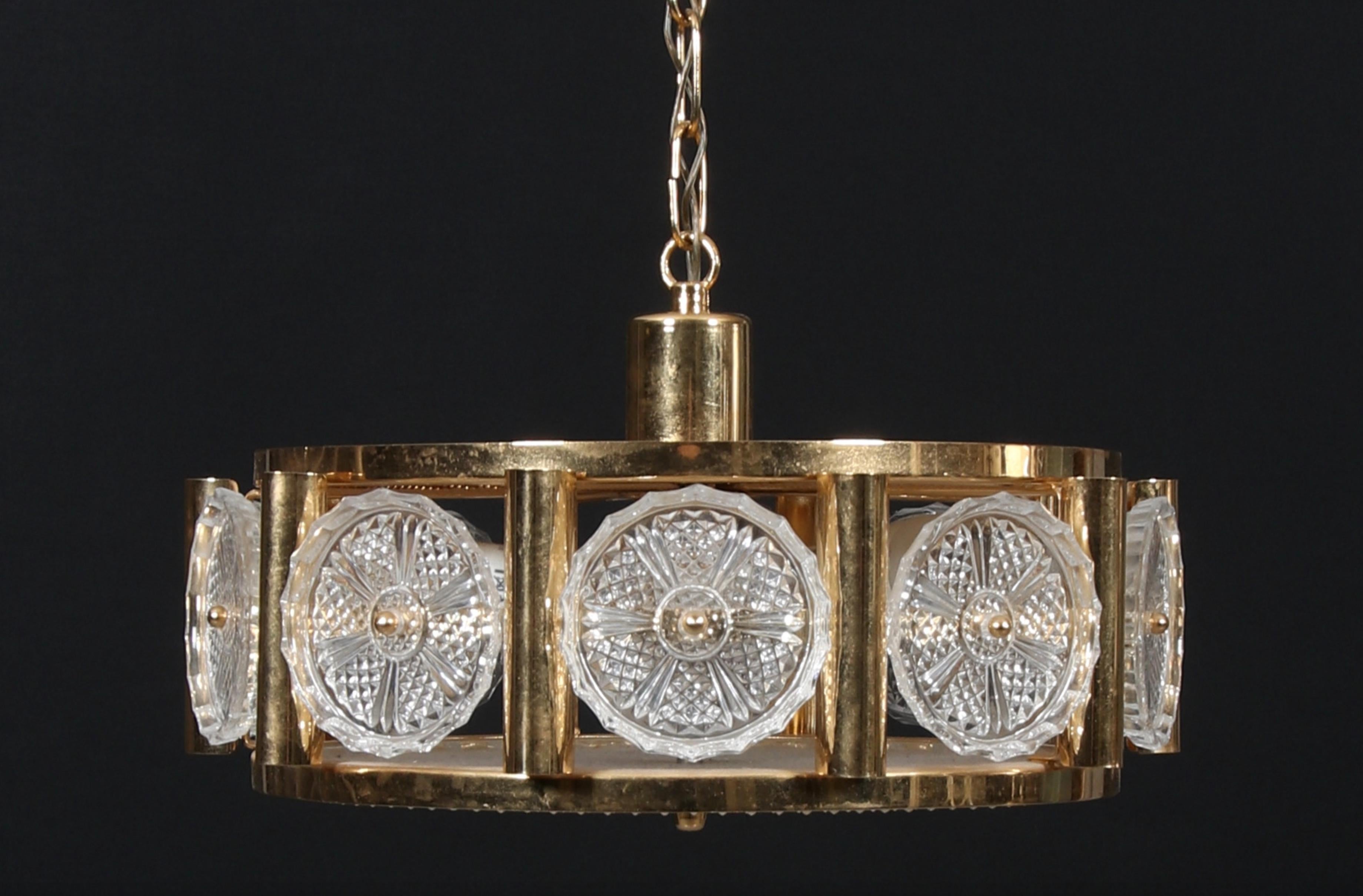 Carl Fagerlund Ceiling Light for Orrefors, Sweden, 1950 In Good Condition In Paris, FR