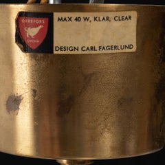 Carl Fagerlund, Kellerlampe für Orrefors Schweden 1960 Labelled
