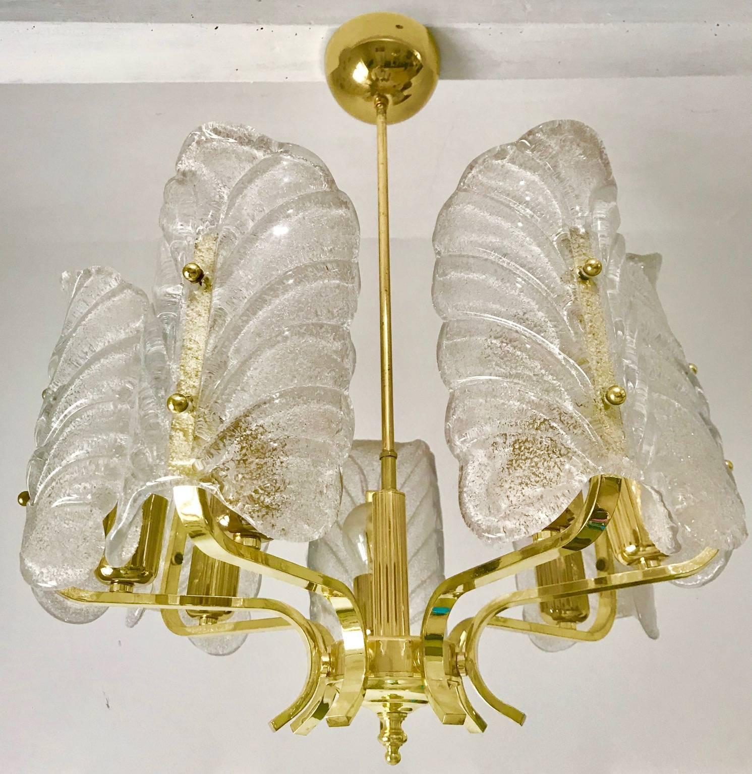 Mid-Century Modern Carl Fagerlund mid-century Chandelier by Orrefors Murano Glass , 1970 For Sale