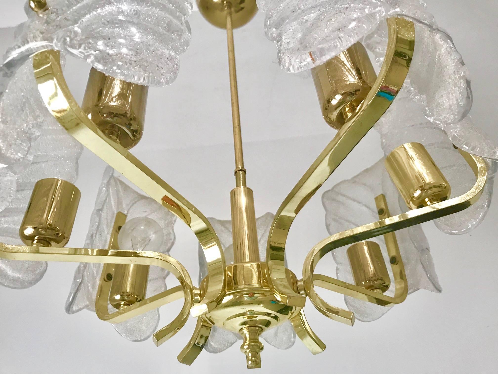 Mid-20th Century Carl Fagerlund mid-century Chandelier by Orrefors Murano Glass , 1970 For Sale