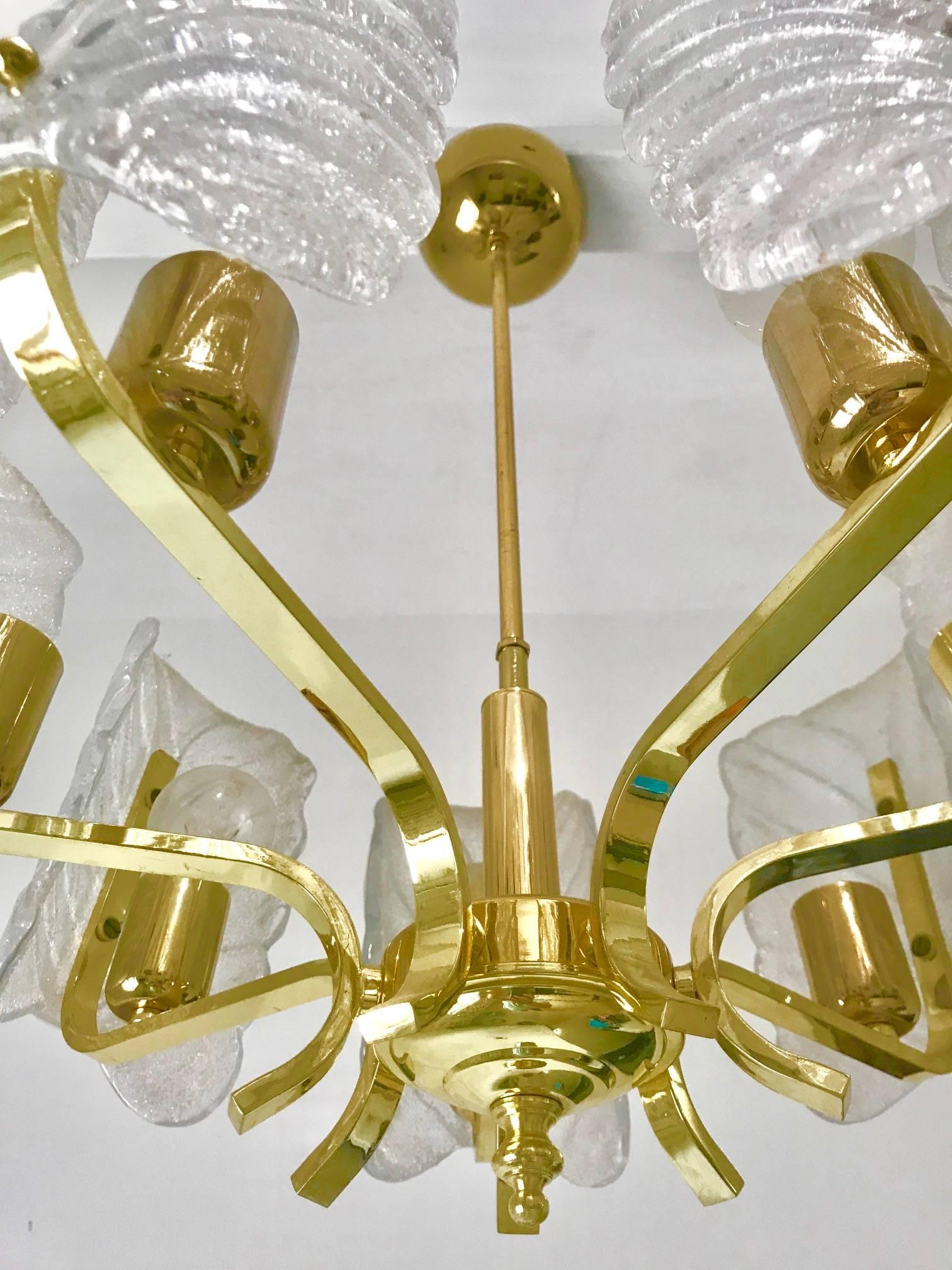 Carl Fagerlund mid-century Chandelier by Orrefors Murano Glass , 1970 For Sale 1