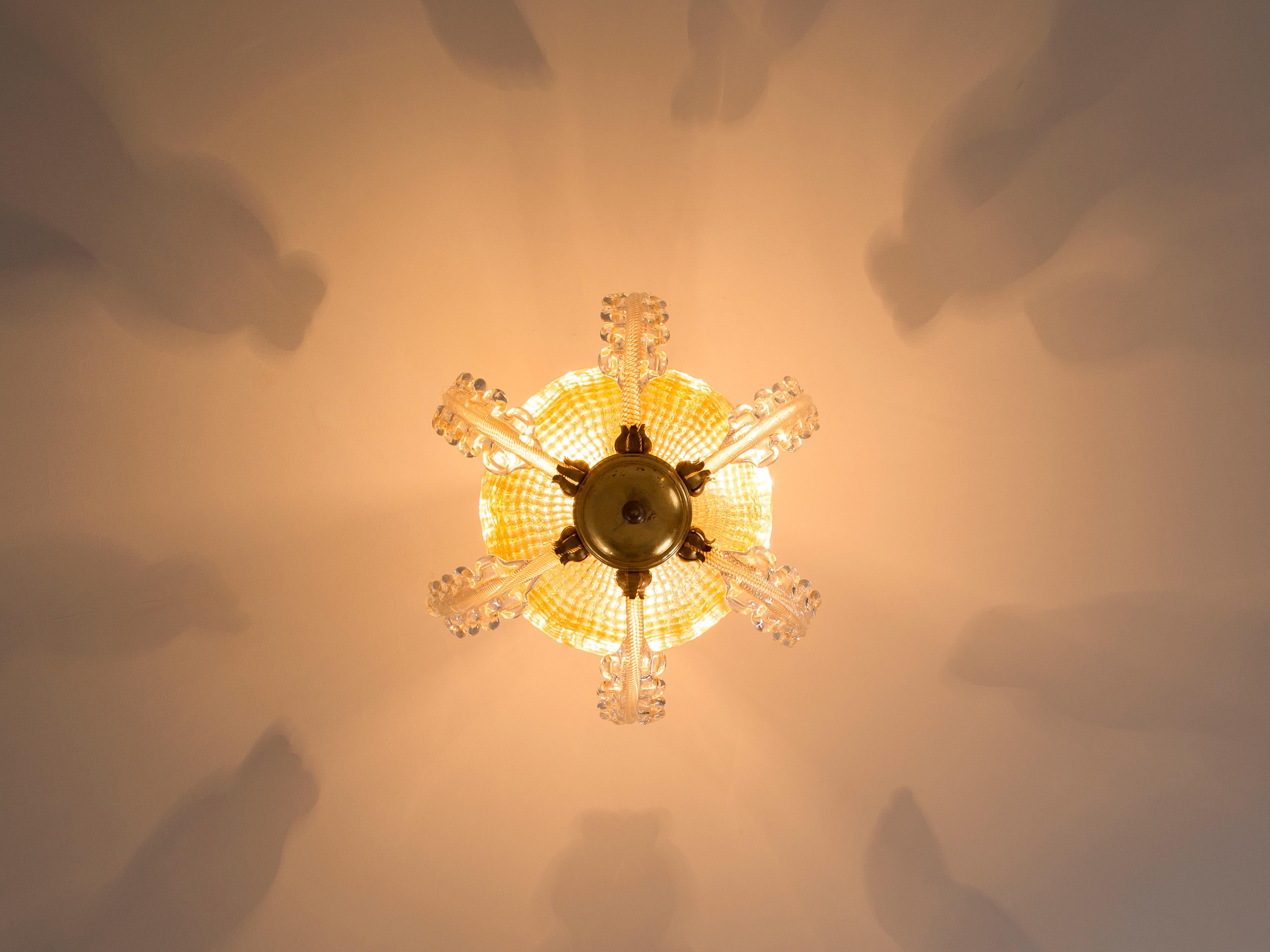Carl Fagerlund Chandelier in Brass and Glass In Good Condition In Waalwijk, NL