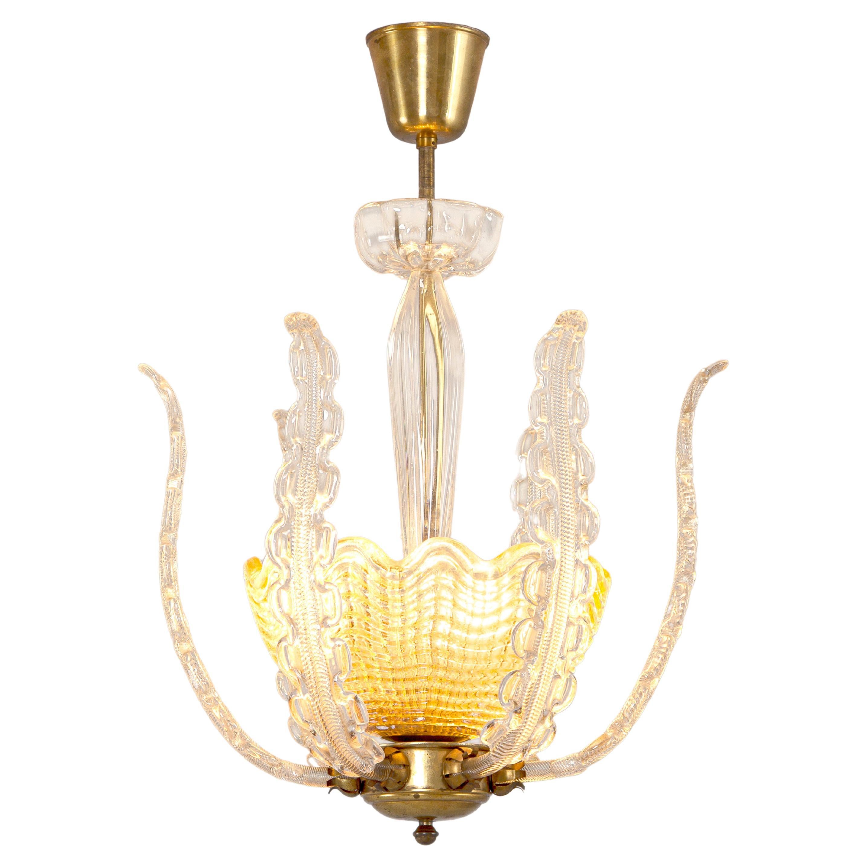 Carl Fagerlund Chandelier in Brass and Glass