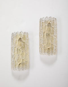 Carl Fagerlund  Appliques murales en cristal et laiton  (4 paires disponibles)