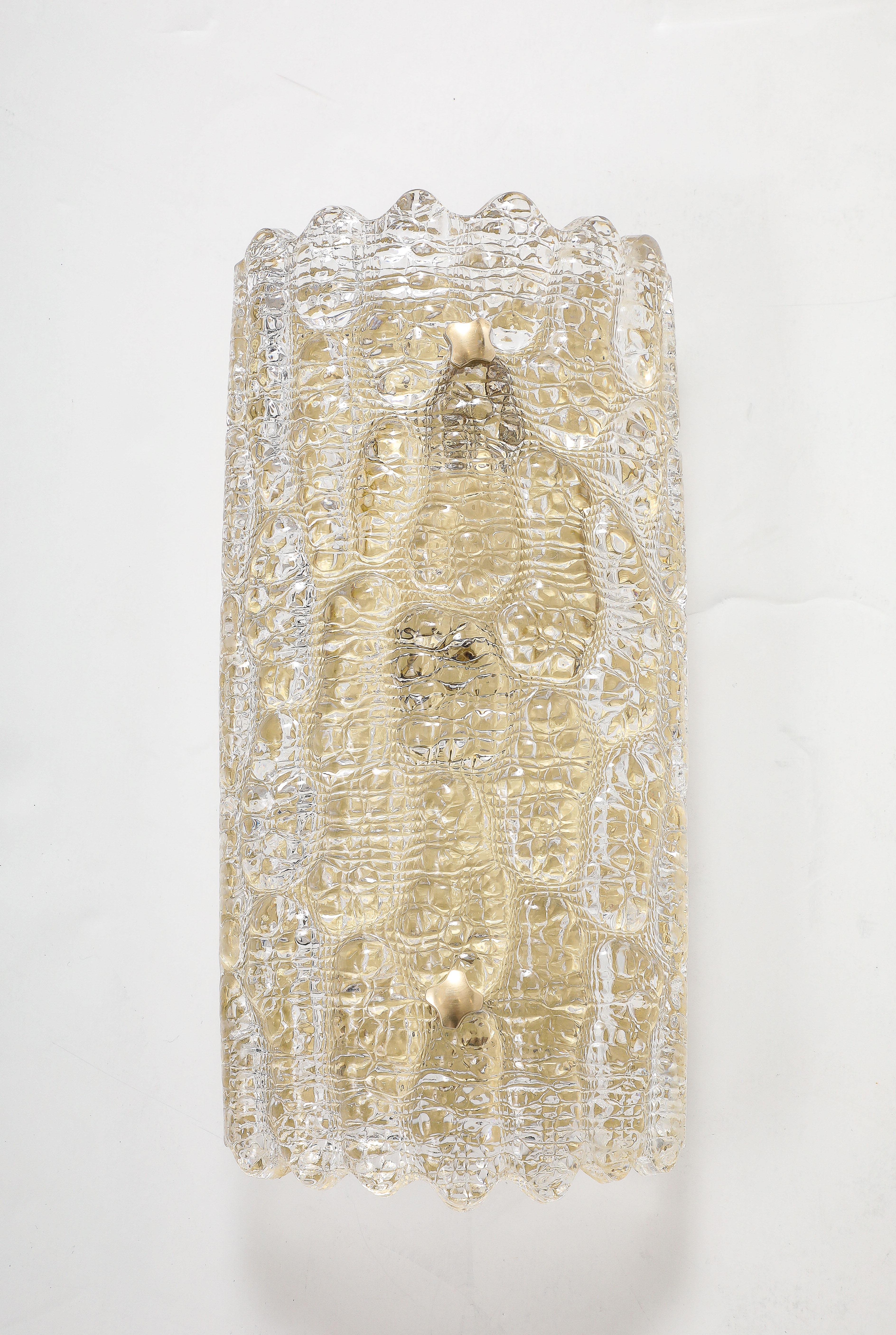 Carl Fagerlund  Apliques de cristal y latón  (4 Pares Disponibles) en Excelente estado para la venta en New York, NY