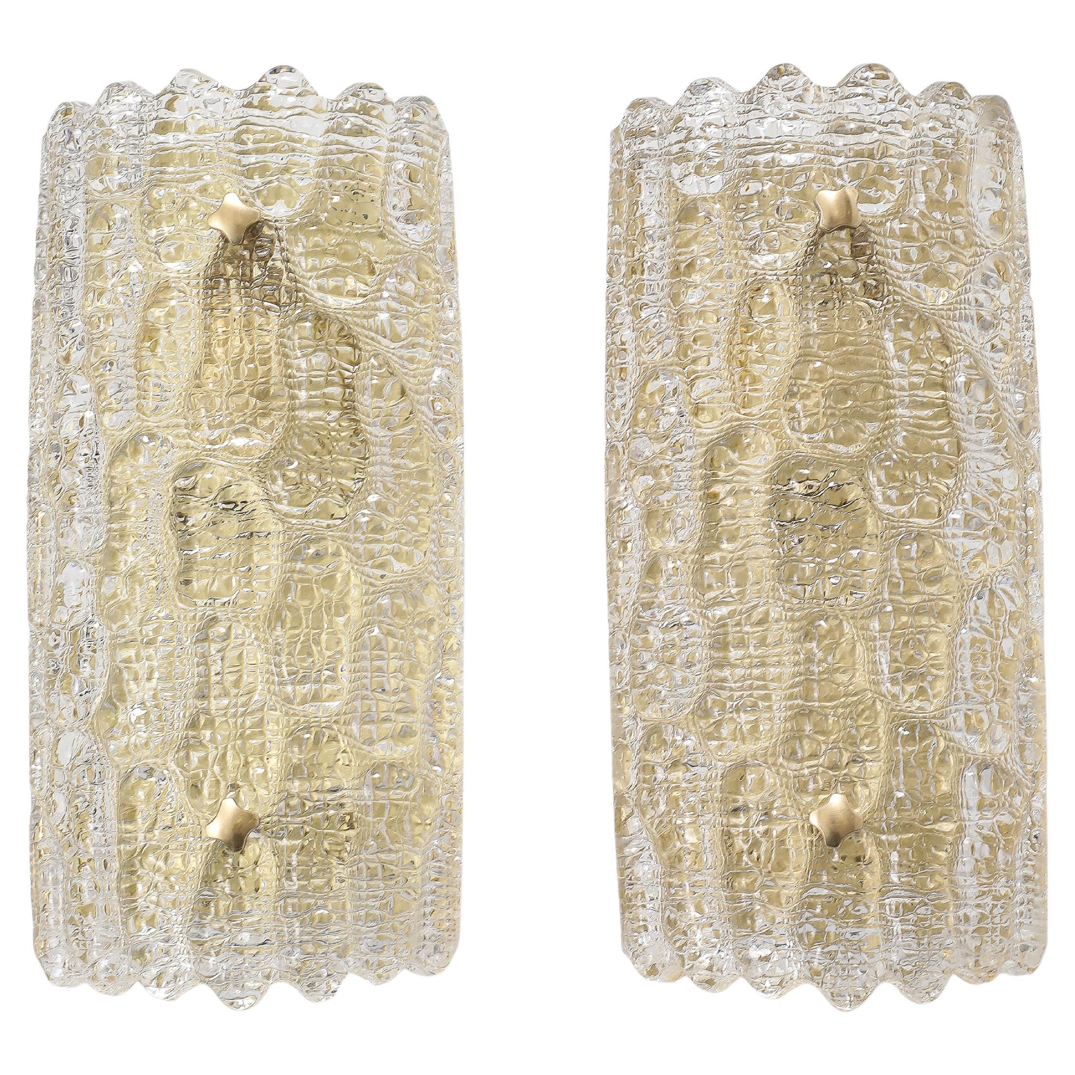Carl Fagerlund  Applique in cristallo e ottone  (4 paia disponibili)