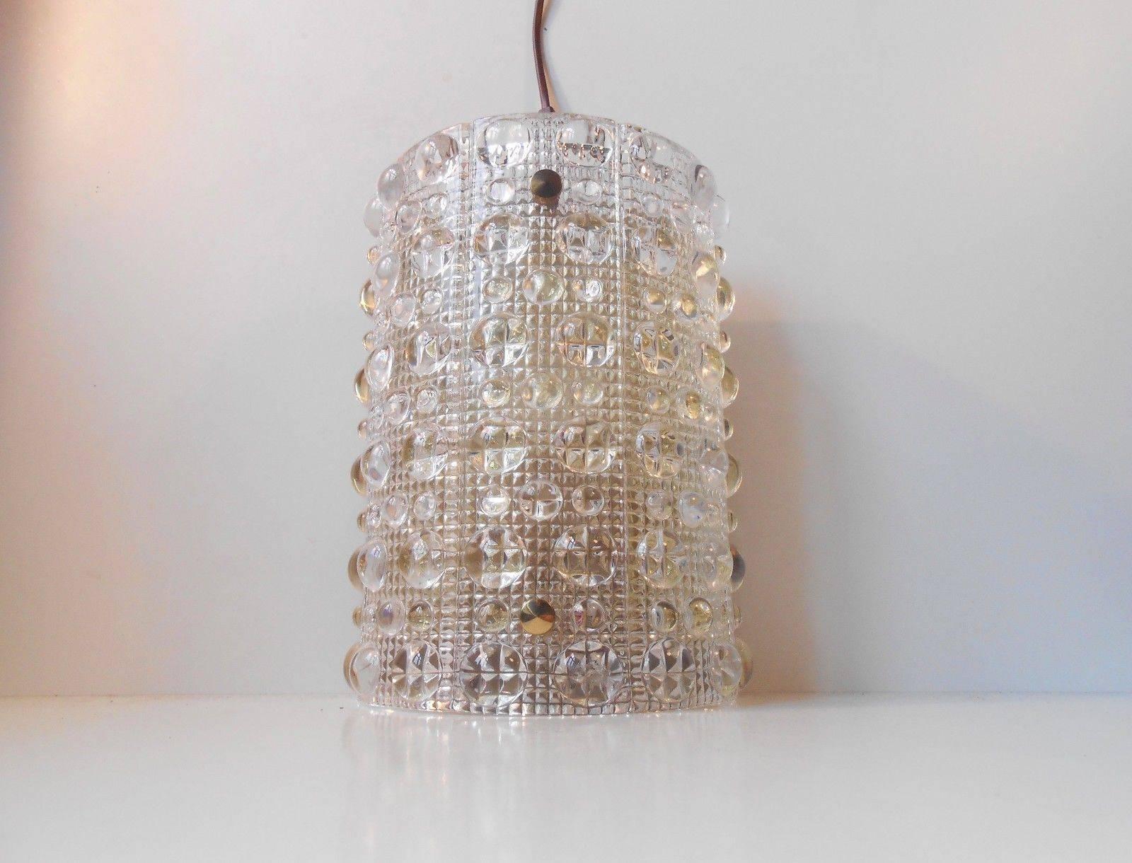 Mid-Century Modern Carl Fagerlund Crystal and Brass Wall Sconce, Orrefors, 1950s