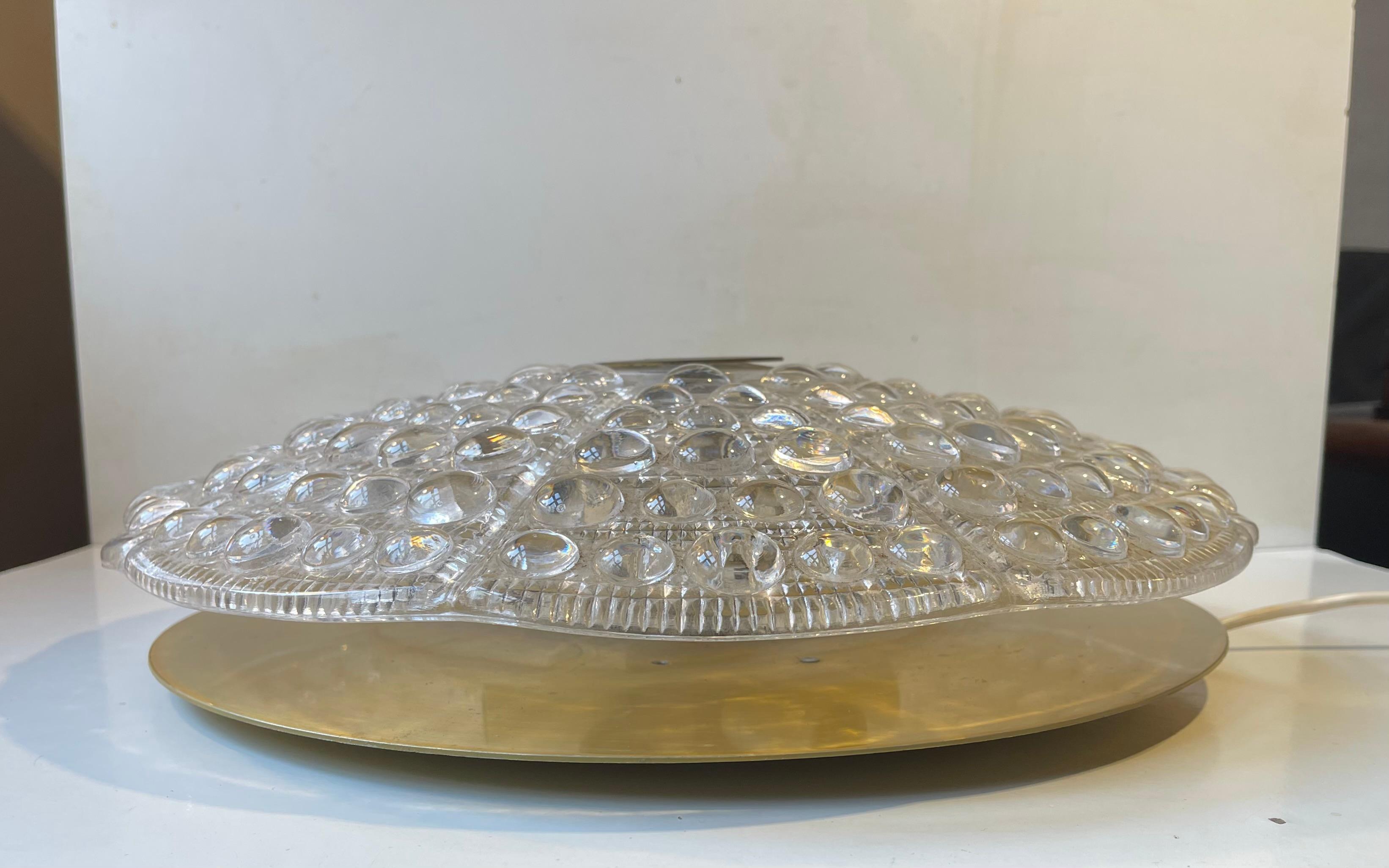 Mid-Century Modern Carl Fagerlund Crystal Ceiling or Wall Lamp for Orrefors Sweden, 1960s For Sale