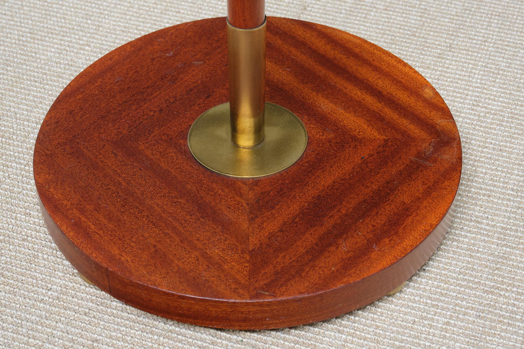 Lampadaire Carl Fagerlund en acajou, laiton et verre, Orrefors, Suède, années 1950 en vente 6