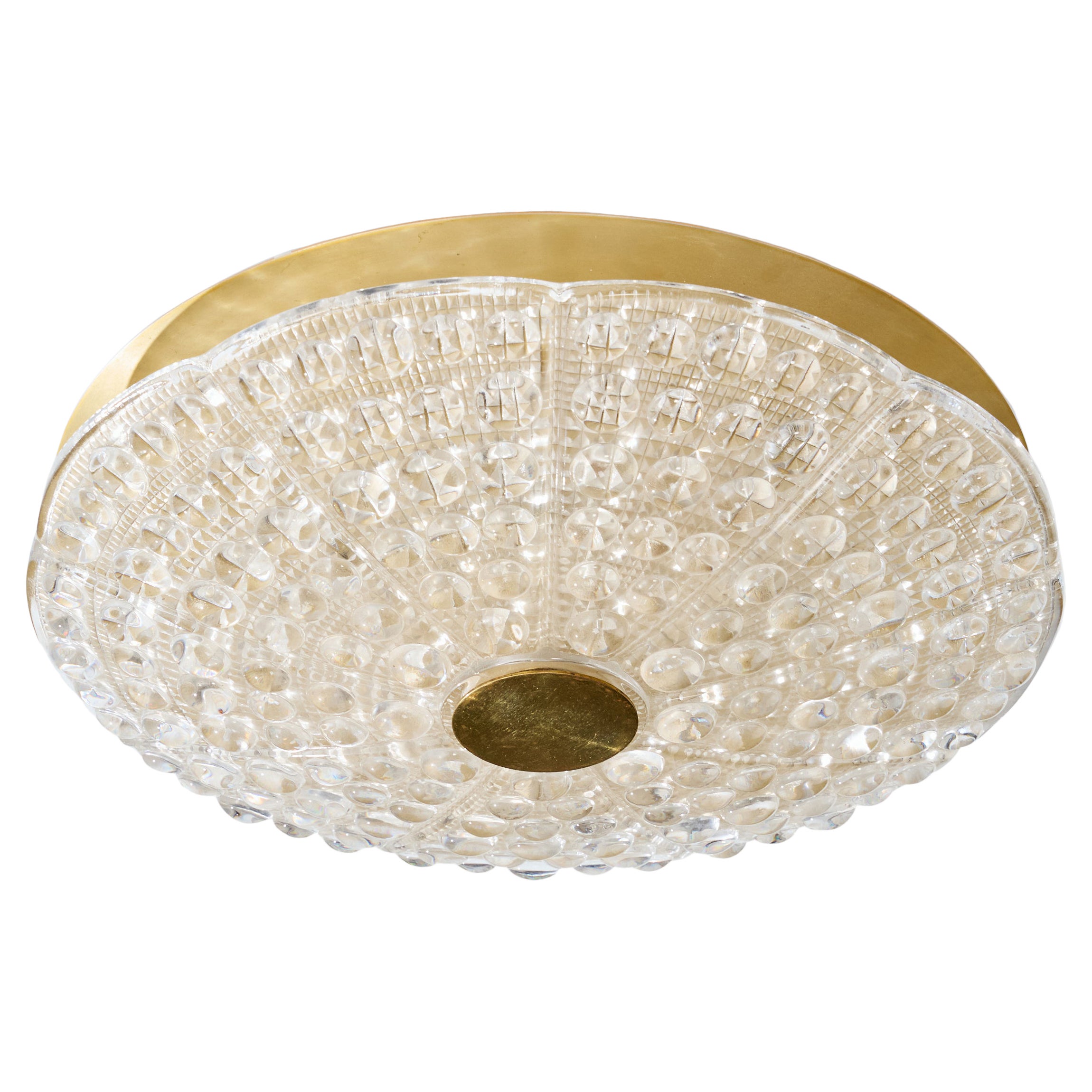 Carl Fagerlund, Flush Mount, Messing, Glas, Dänemark, 1950er Jahre im Angebot