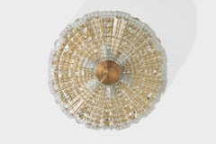 Carl Fagerlund, Flush Mount, Brass, Glass, Sweden, 1950s