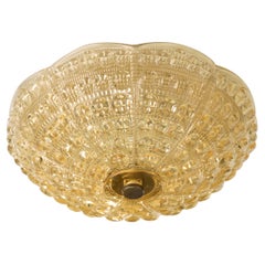Carl Fagerlund, Flush Mount, Brass, Glass, Sweden, 1950s