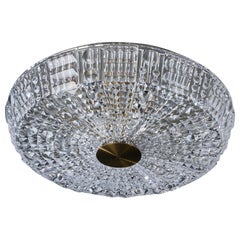 Carl Fagerlund, Flush Mount, Messing, Glas, Schweden, 1950er Jahre