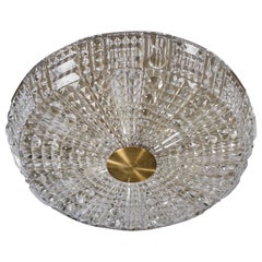 Carl Fagerlund, Flush Mount, Brass, Glass, Sweden, 1950s