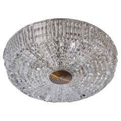 Carl Fagerlund, Flush Mount, Brass, Glass, Sweden, 1950s