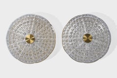 Carl Fagerlund, Flush Mounts, Messing, Glas, Schweden, 1950er Jahre