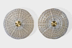 Carl Fagerlund, Flush Mounts, Messing, Glas, Schweden, 1950er Jahre