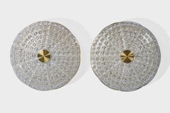 Carl Fagerlund, Flush Mounts, Messing, Glas, Schweden, 1950er Jahre