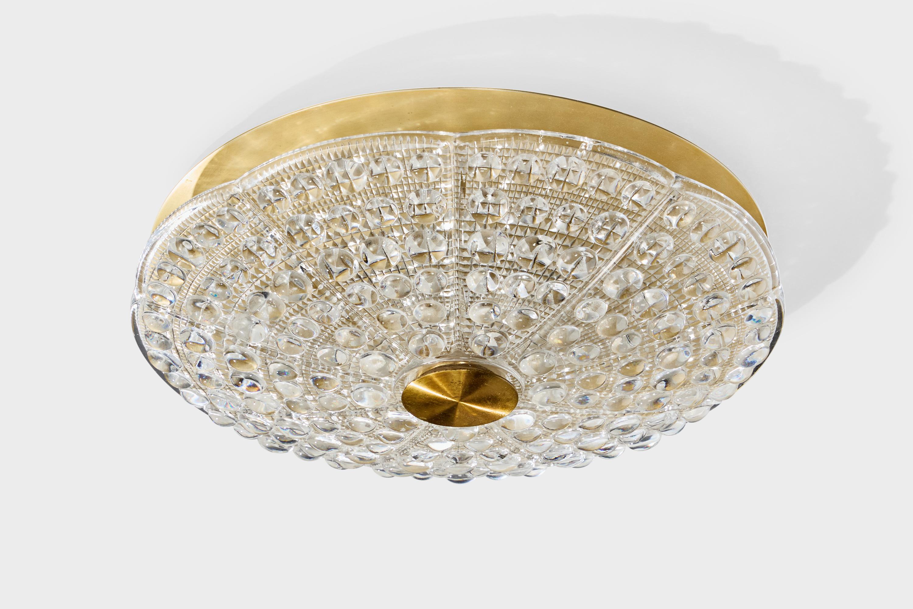 Carl Fagerlund, Soportes de empotrar, Latón, Cristal, Suecia, Años 50 Sueco en venta