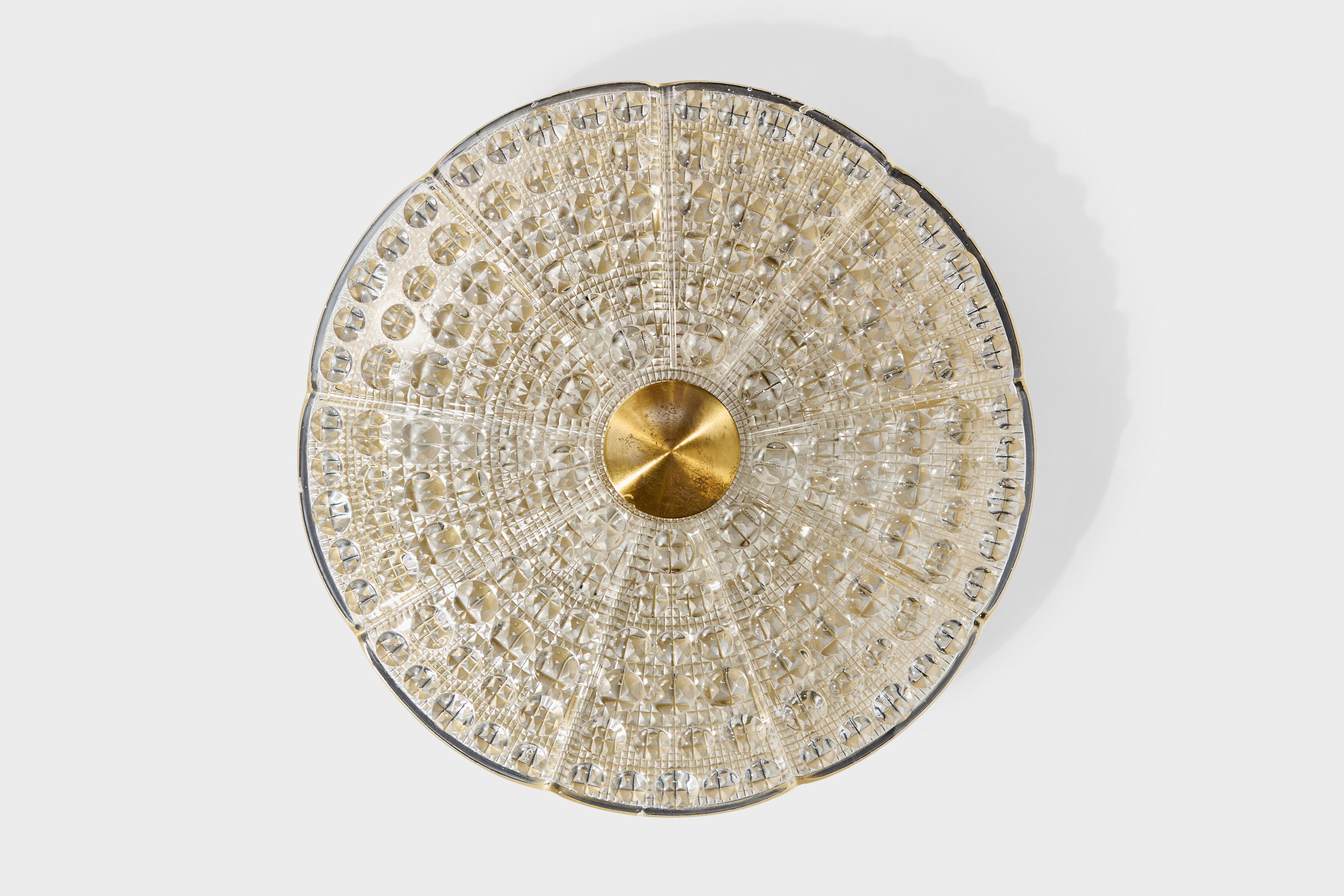 Carl Fagerlund, Soportes de empotrar, Latón, Cristal, Suecia, Años 50 en Bueno estado para la venta en High Point, NC