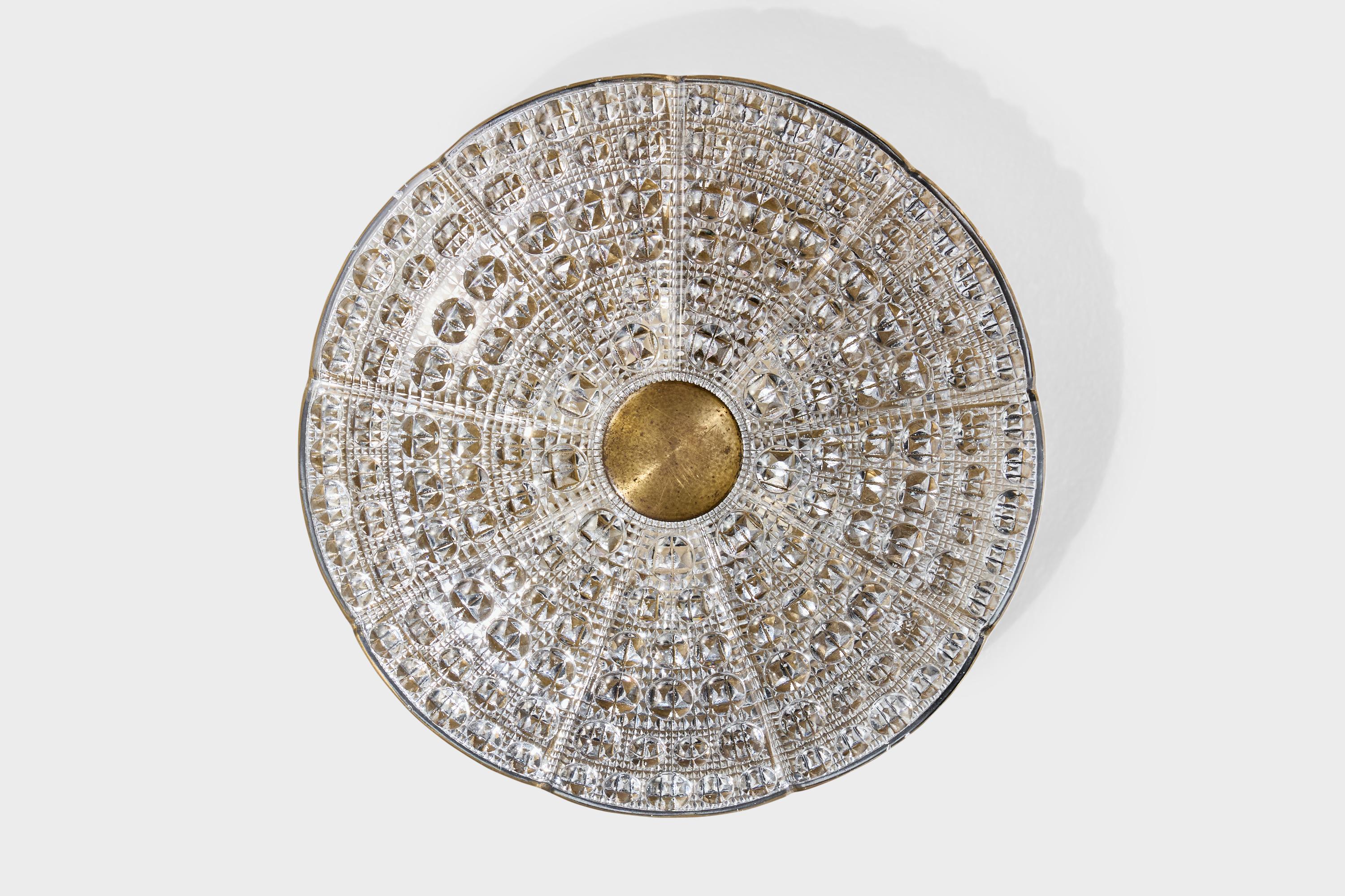 Carl Fagerlund, Soportes de empotrar, Latón, Cristal, Suecia, Años 50 en venta 1