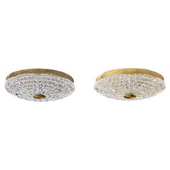 Carl Fagerlund, Flush Mounts, Brass, Glass, Sweden, 1950s