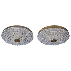 Carl Fagerlund, Flush Mounts, Messing, Glas, Schweden, 1950er Jahre