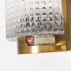 Carl Fagerlund for Orrefors Brass and Glass Pair of Sconces Sweden 1960