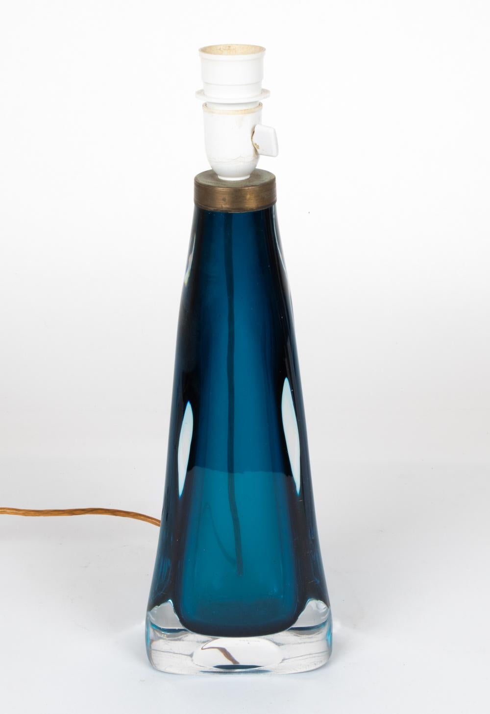 Art Glass Carl Fagerlund for Orrefors Cased Glass Table Lamp