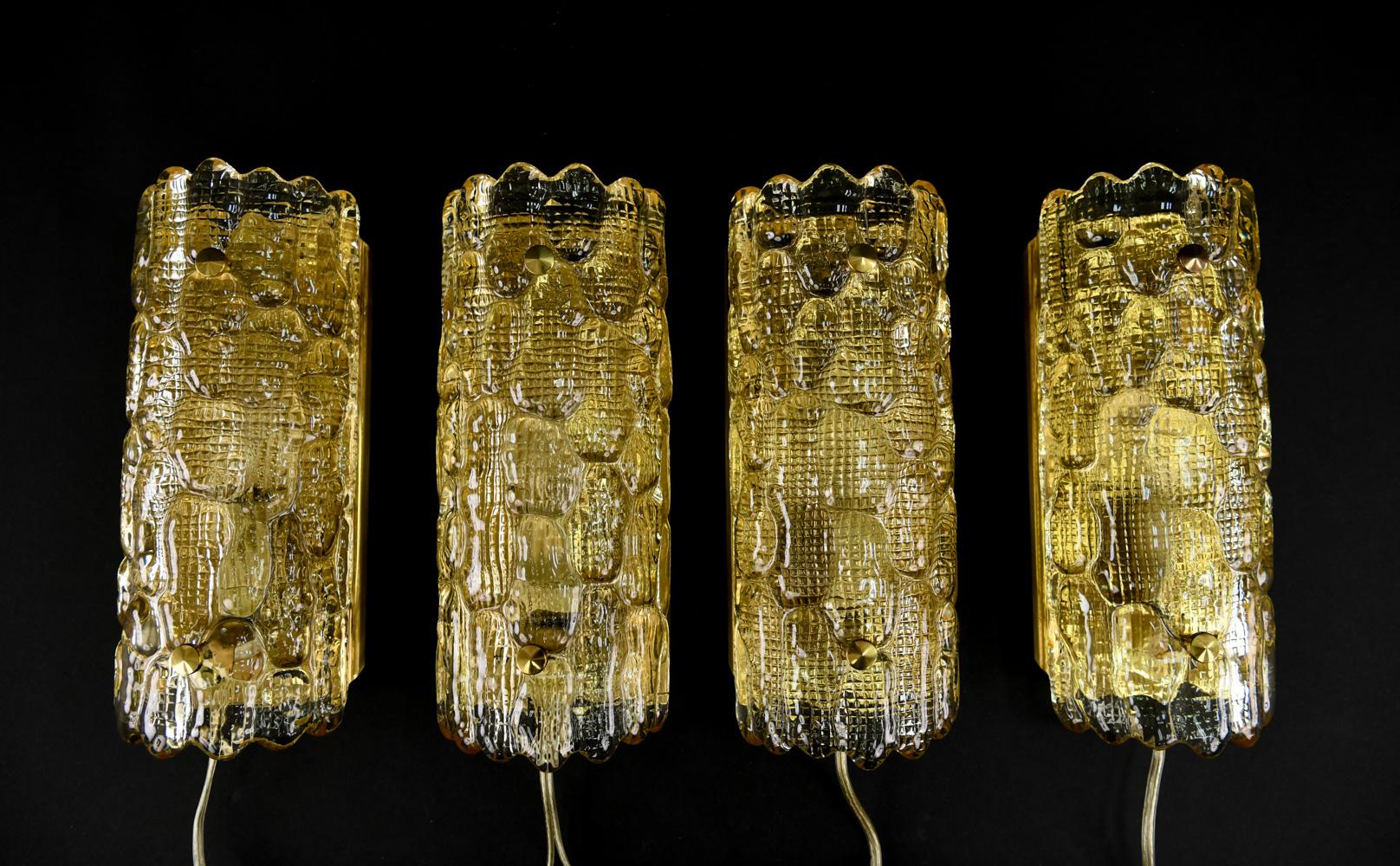 Carl Fagerlund for Orrefors Crystal and Brass Sconce 5