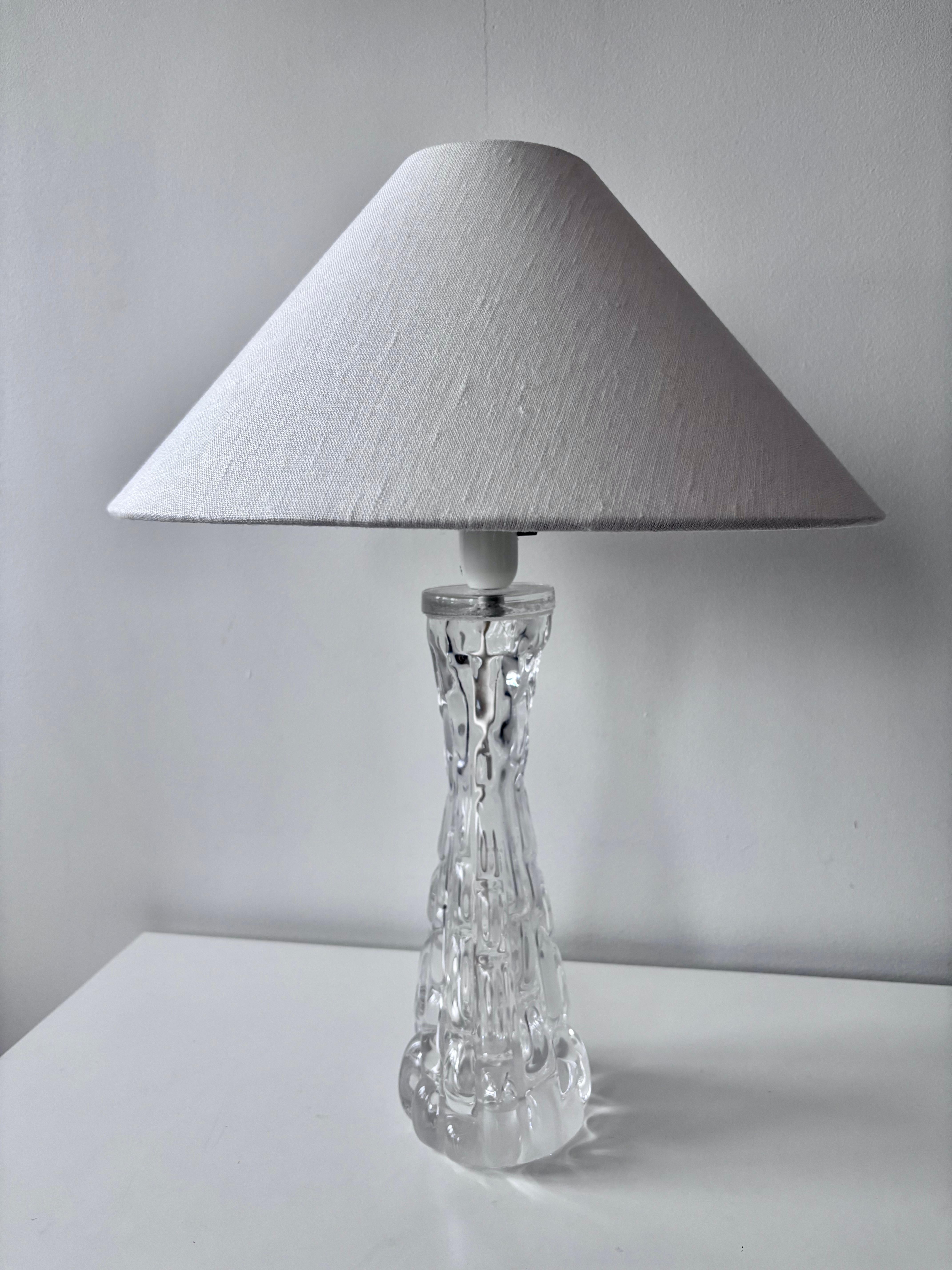 Mid-Century Modern Carl Fagerlund pour Orrefors - Lampe de table en cristal, Suède, vers 1960 en vente