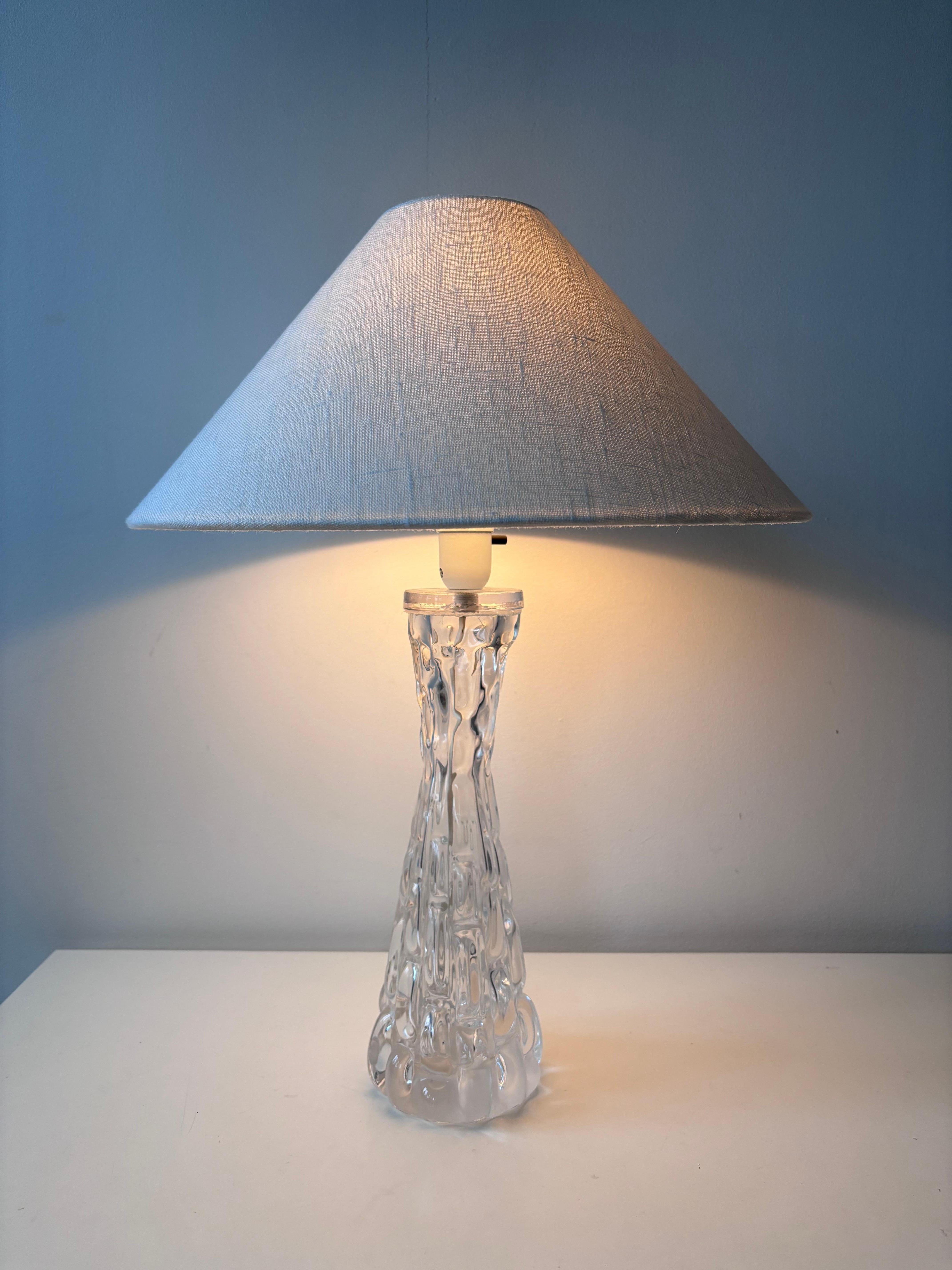 Cristal Carl Fagerlund pour Orrefors - Lampe de table en cristal, Suède, vers 1960 en vente