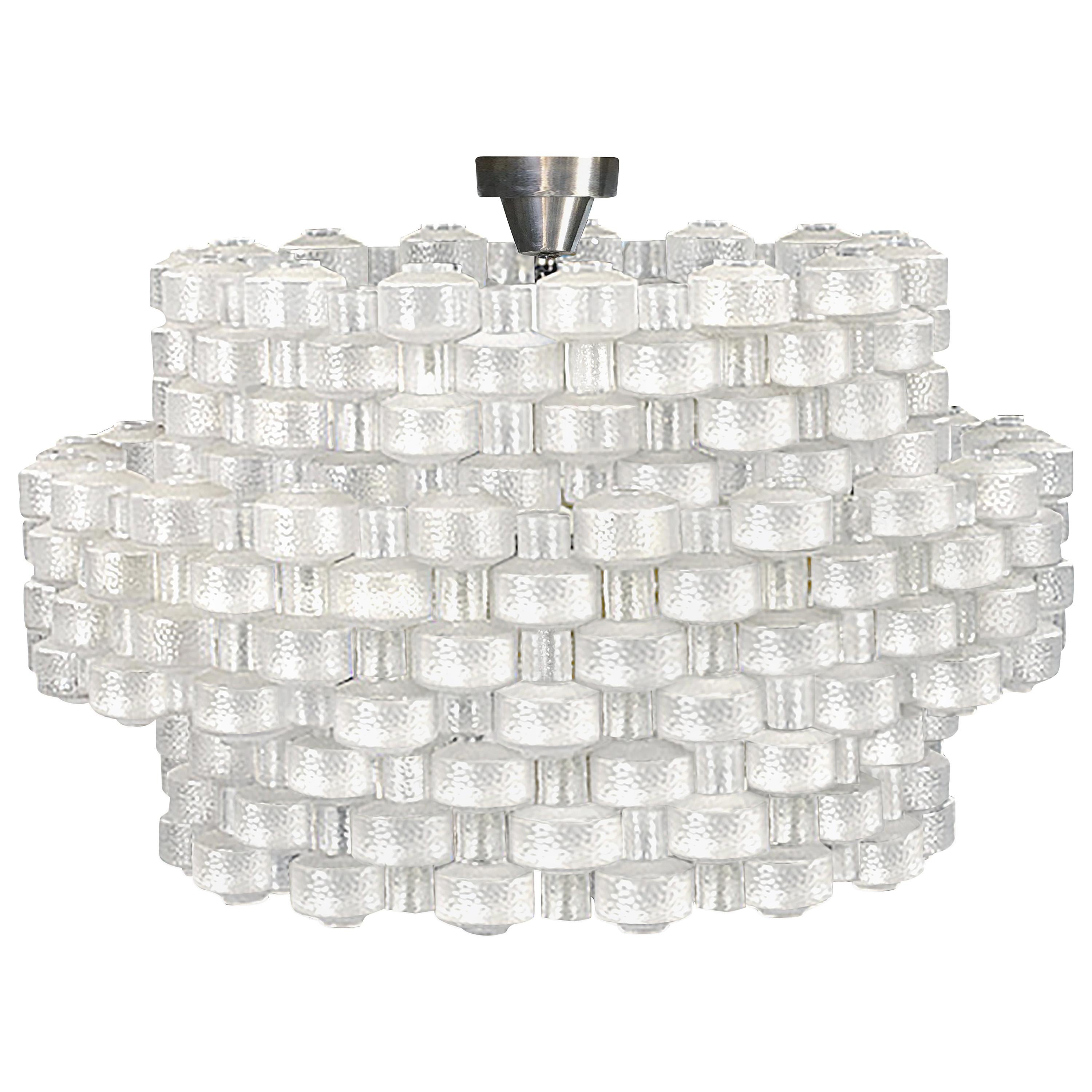 Carl Fagerlund for Orrefors Glass Chandelier For Sale