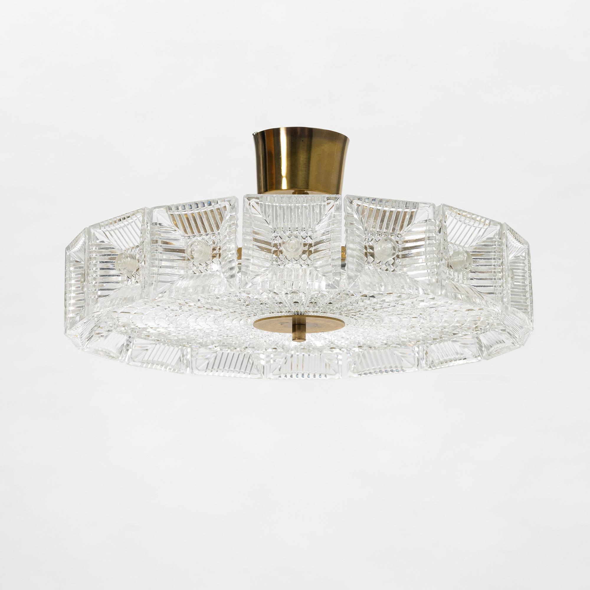 Laiton Carl Fagerlund pour Orrefors Lights Suède 1960 en vente
