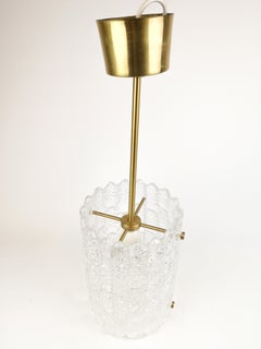 Mid-Century Modern Carl Fagerlund for Orrefors Crystal Cylinder Pendant, 1960s