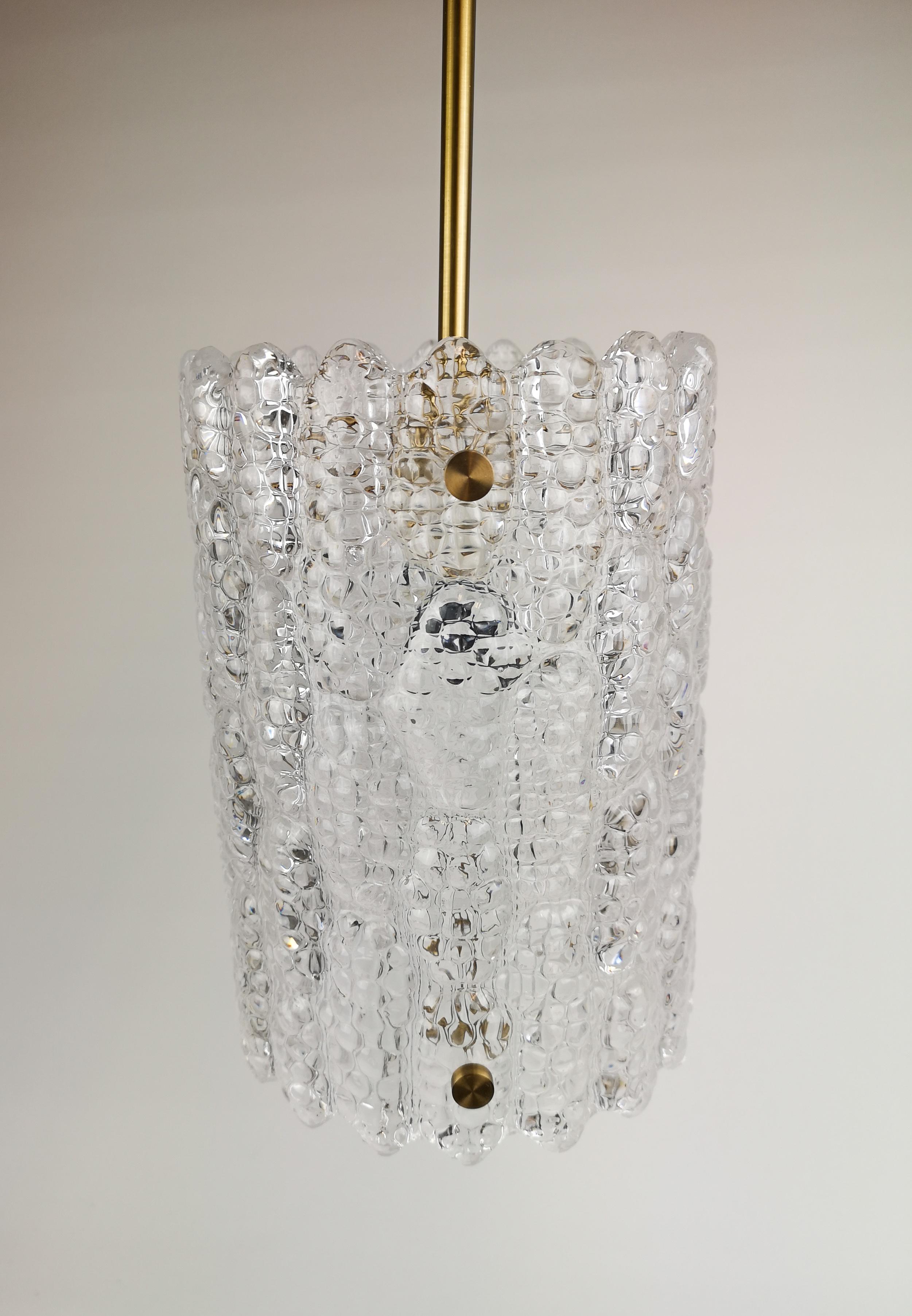Mid-20th Century Mid-Century Modern Carl Fagerlund for Orrefors Crystal Cylinder Pendant, 1960s For Sale