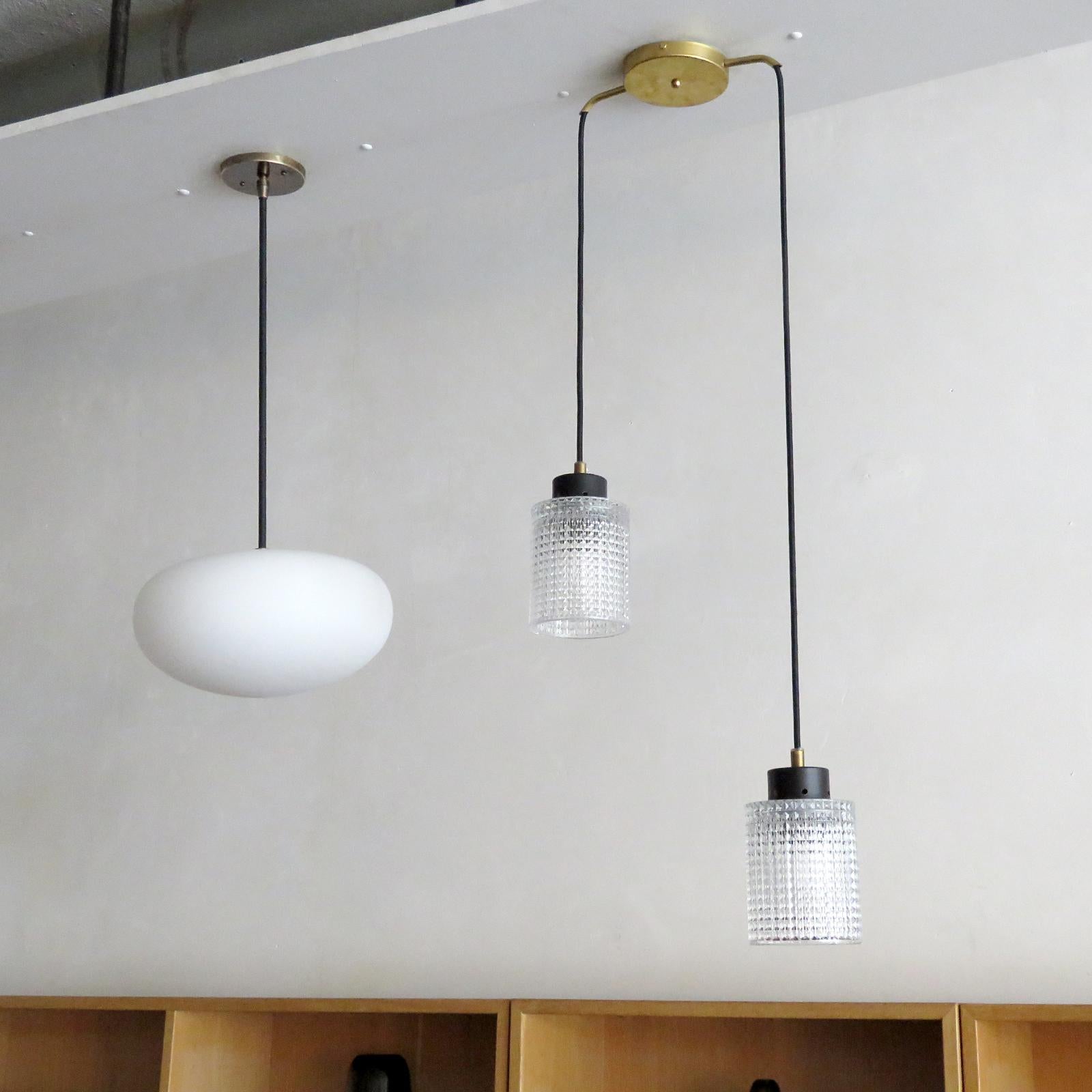 Mid-Century moderno Carl Fagerlund per Orrefors Pendant Lights, 1960 in vendita