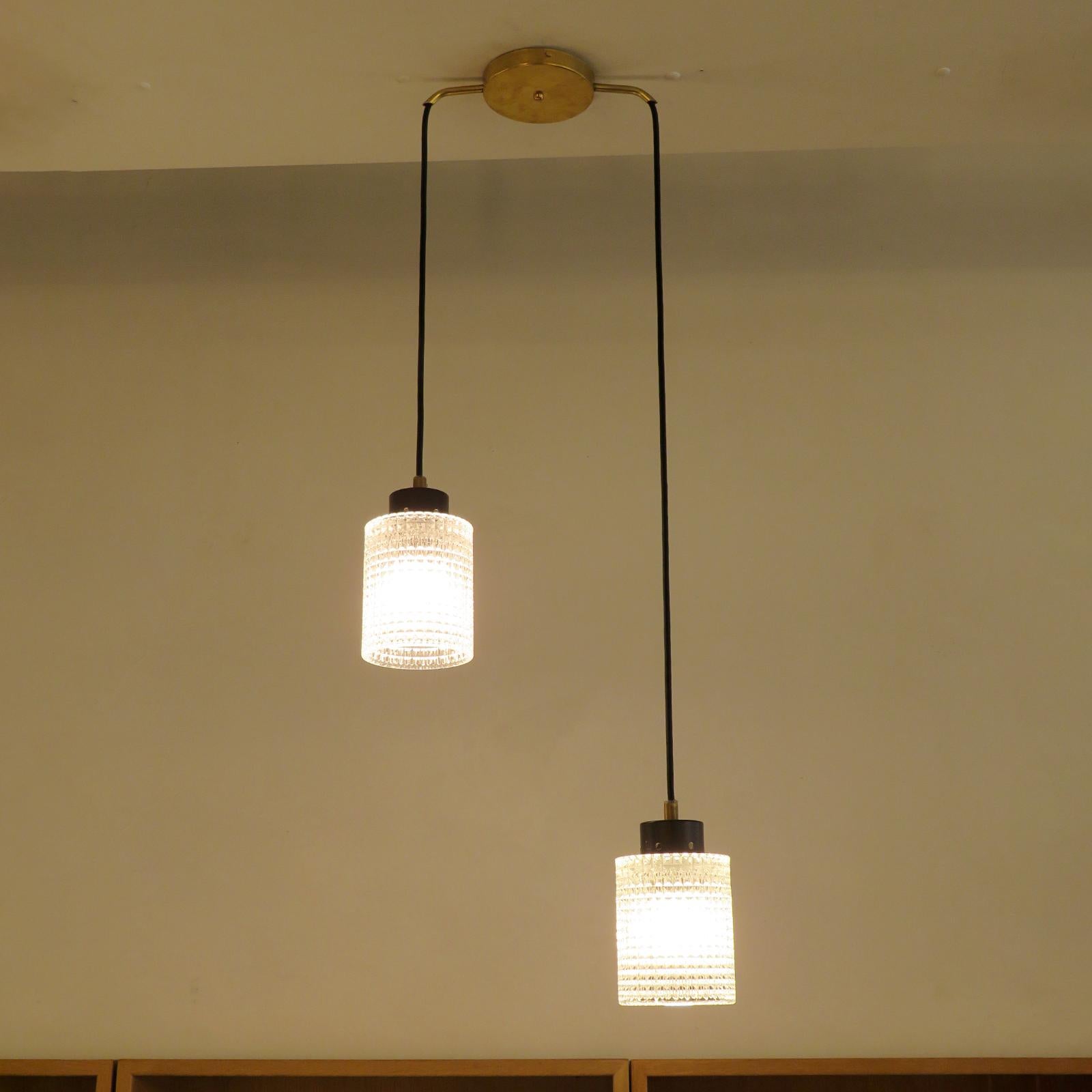 Metà XX secolo Carl Fagerlund per Orrefors Pendant Lights, 1960 in vendita