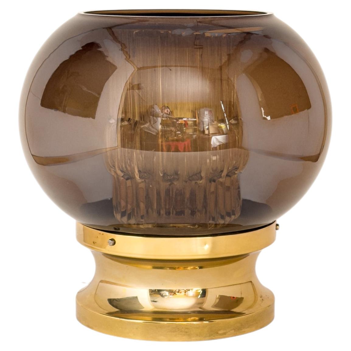 Carl Fagerlund pour Orrefors, lampe de table avec abat-jour en verre fumé, Suède, milieu du siècle dernier
