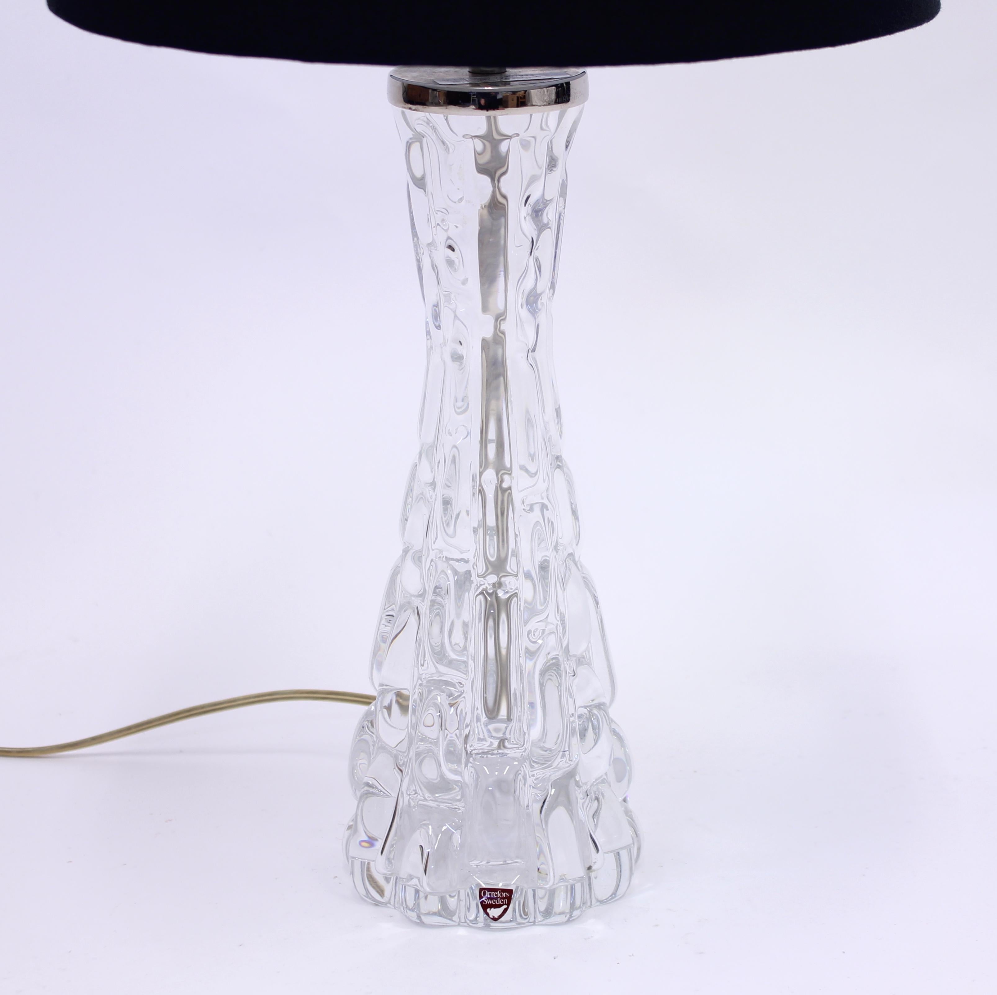 Carl Fagerlund, Glass Table Lamp for Orrefors, 1960s In Good Condition In Uppsala, SE