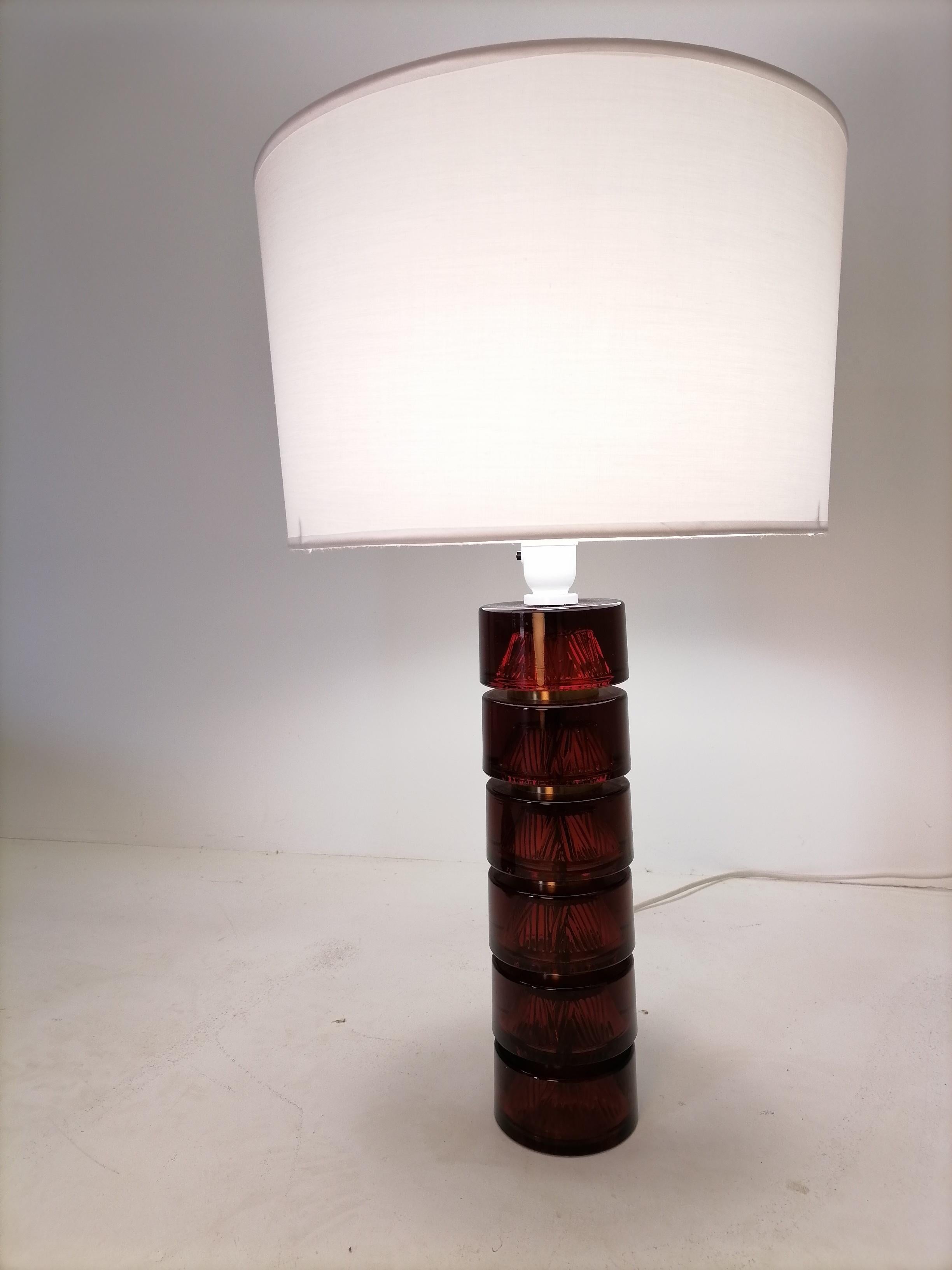 Carl Fagerlund Glass Table Lamp Orrefors 1960 Sweden For Sale 5