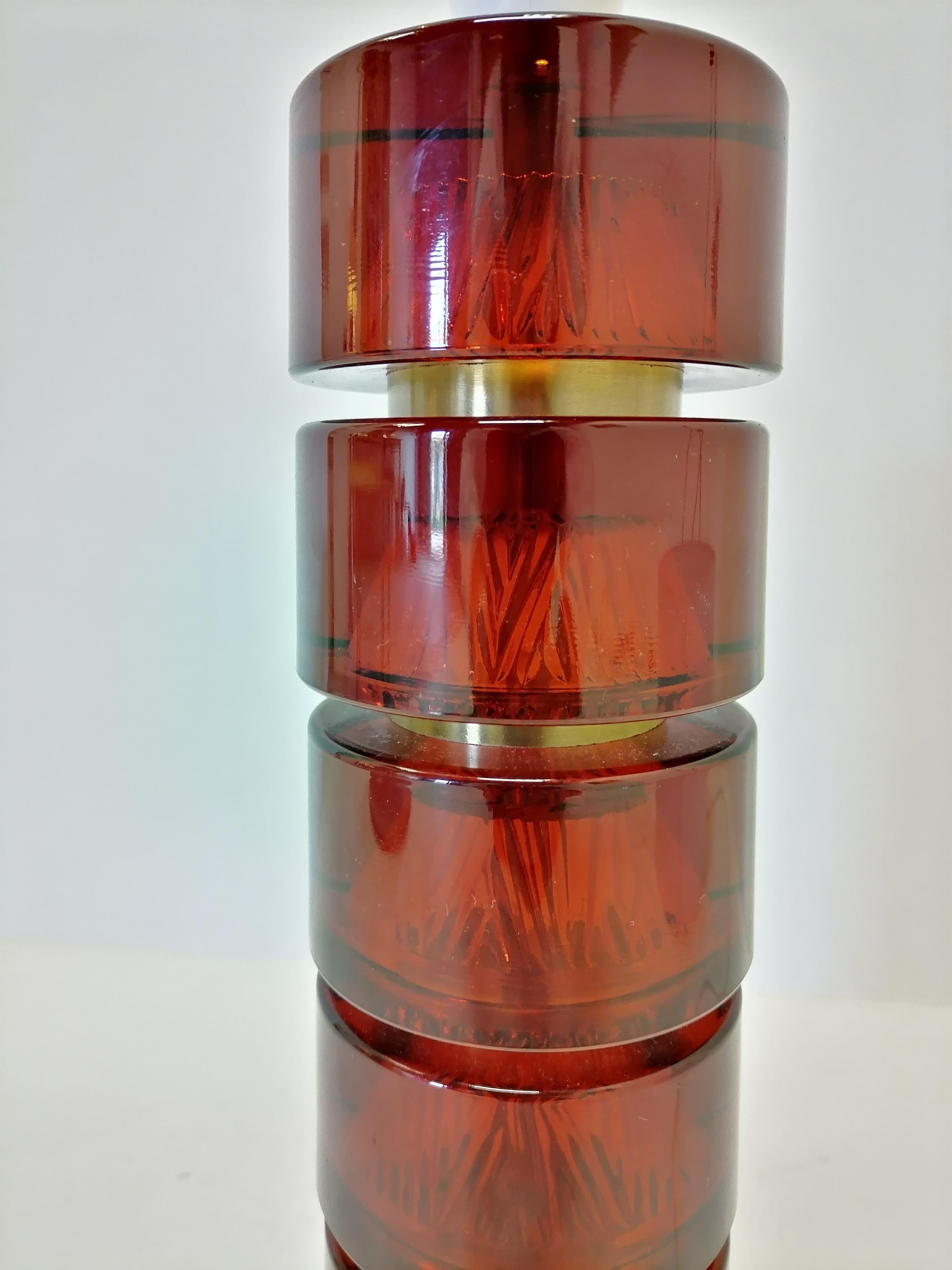 Carl Fagerlund Glass Table Lamp Orrefors 1960 Sweden In Good Condition For Sale In Toulouse, Midi-Pyrénées