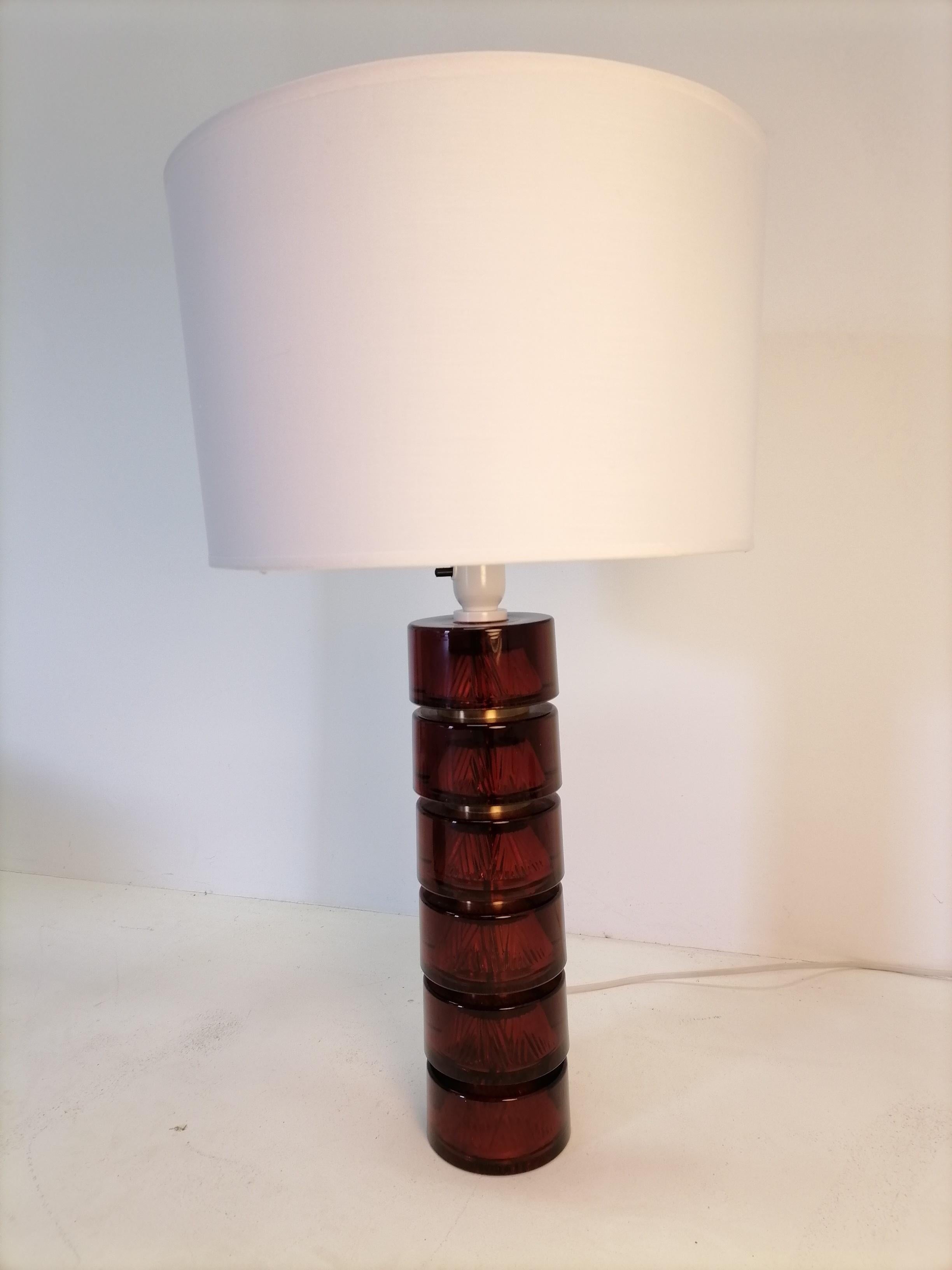 Carl Fagerlund Glass Table Lamp Orrefors 1960 Sweden For Sale 3