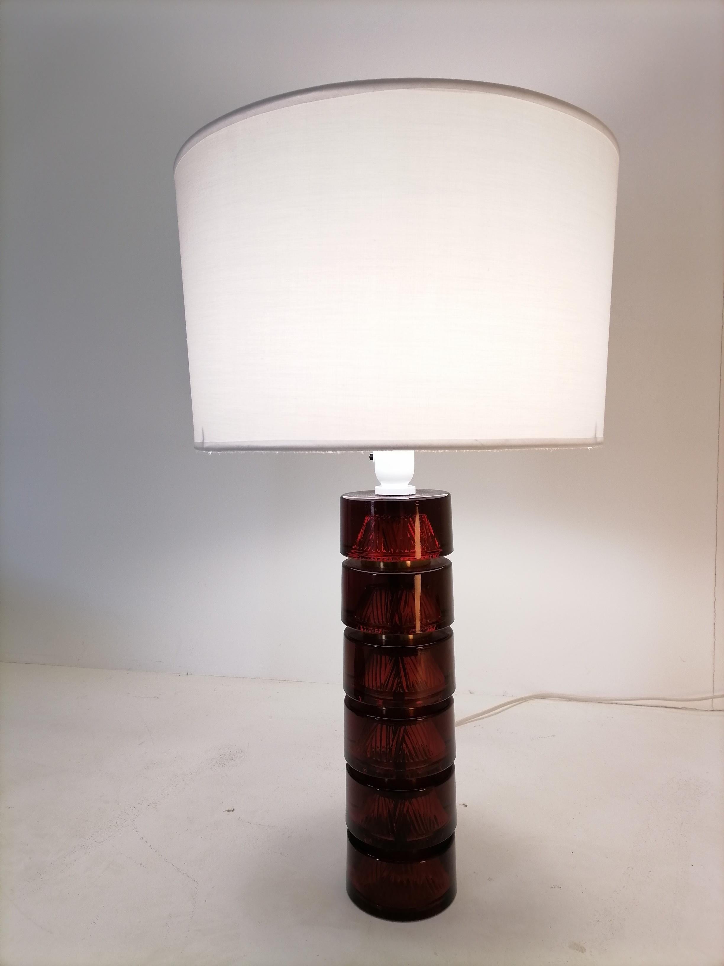 Carl Fagerlund Glass Table Lamp Orrefors 1960 Sweden For Sale 4