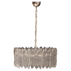 Carl Fagerlund Ice Sculpted Crystal Glass Pendant  For Orrefors, Sweden 1960